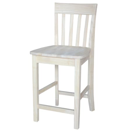 International Concepts Slatback Counter Height Stool, 24" Seat Height, Unfinished S-3012